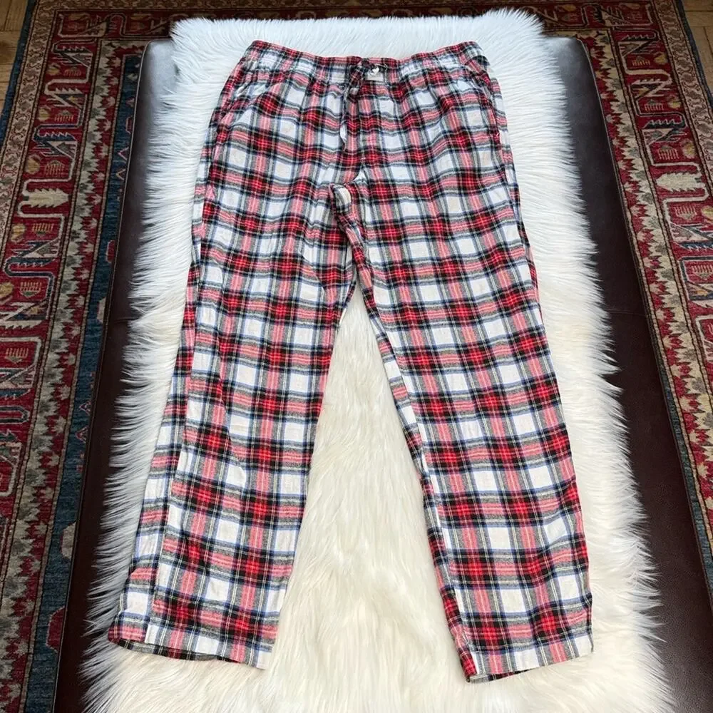 J. Crew Red Plaid Flannel Lounge PJ Pants